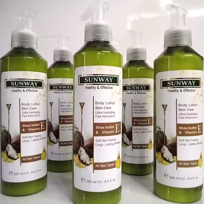 سان وی لوسیون بدن  SUNWAY BODY LOTION  حاوی روغن آرگان شی باتلر  ویتامینEوD قیمت   مصرف  قدیم