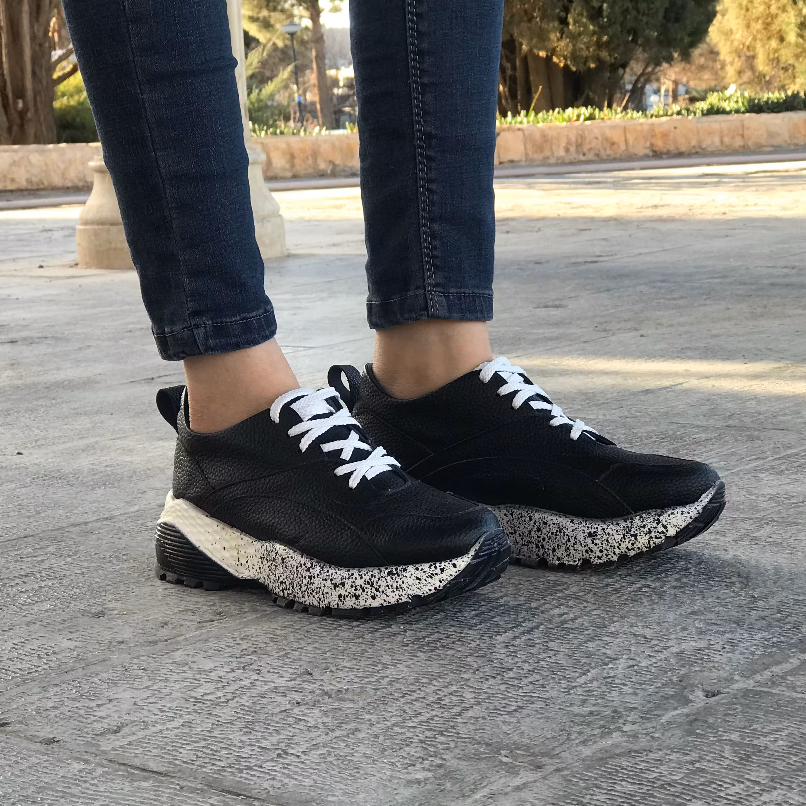 کفش چرم طبیعی اسپرت مدل فرین رنگ مشکی