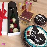 باکس شیشه ای رز هلندی گل آنلاین (Gol Online) دسته 9 شاخه ای