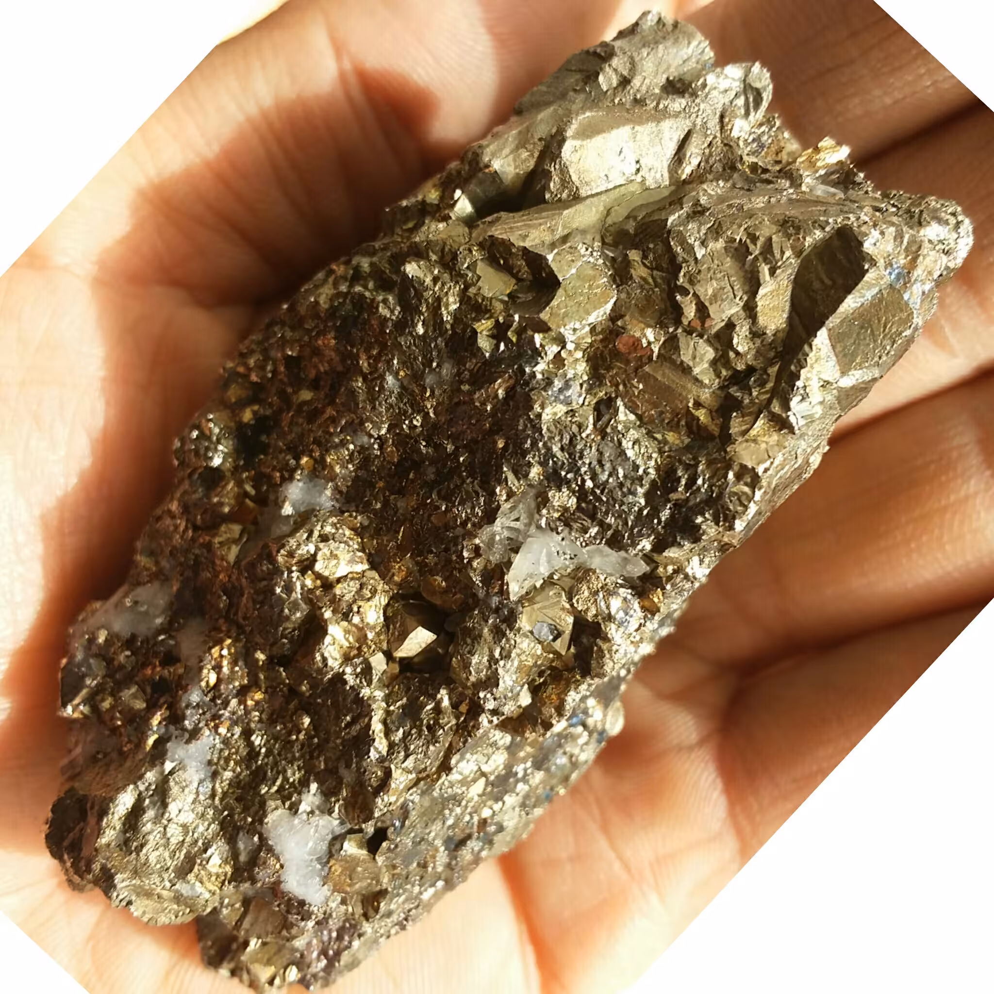 سنگ راف غولپیکر وارداتی پیریت طلایی ملقب به سنگ طلا  100 در 100 طبیعی بی نظیرر