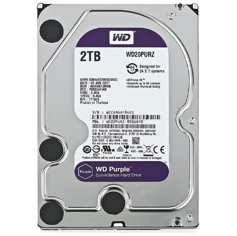 هارد دیسک اینترنال 2TB بنفش وسترن دیجیتال Purple (اورجینال) - فراز سیستم