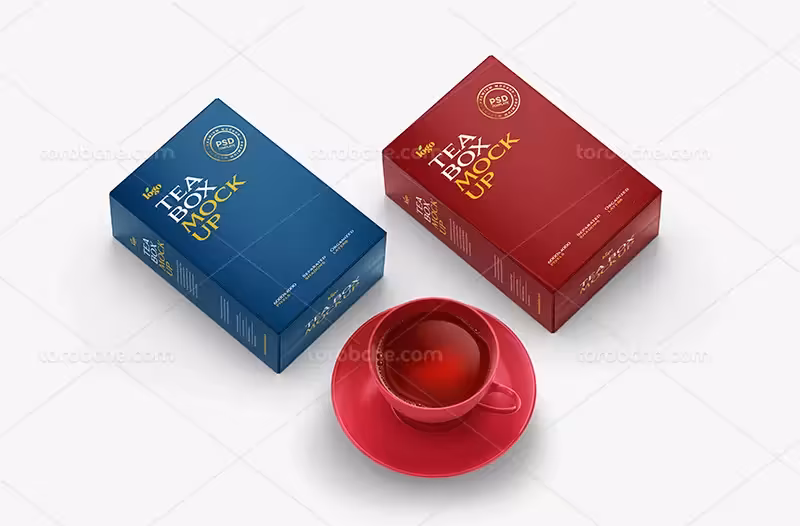 موکاپ جعبه چای | گرافیک با طعم تربچه