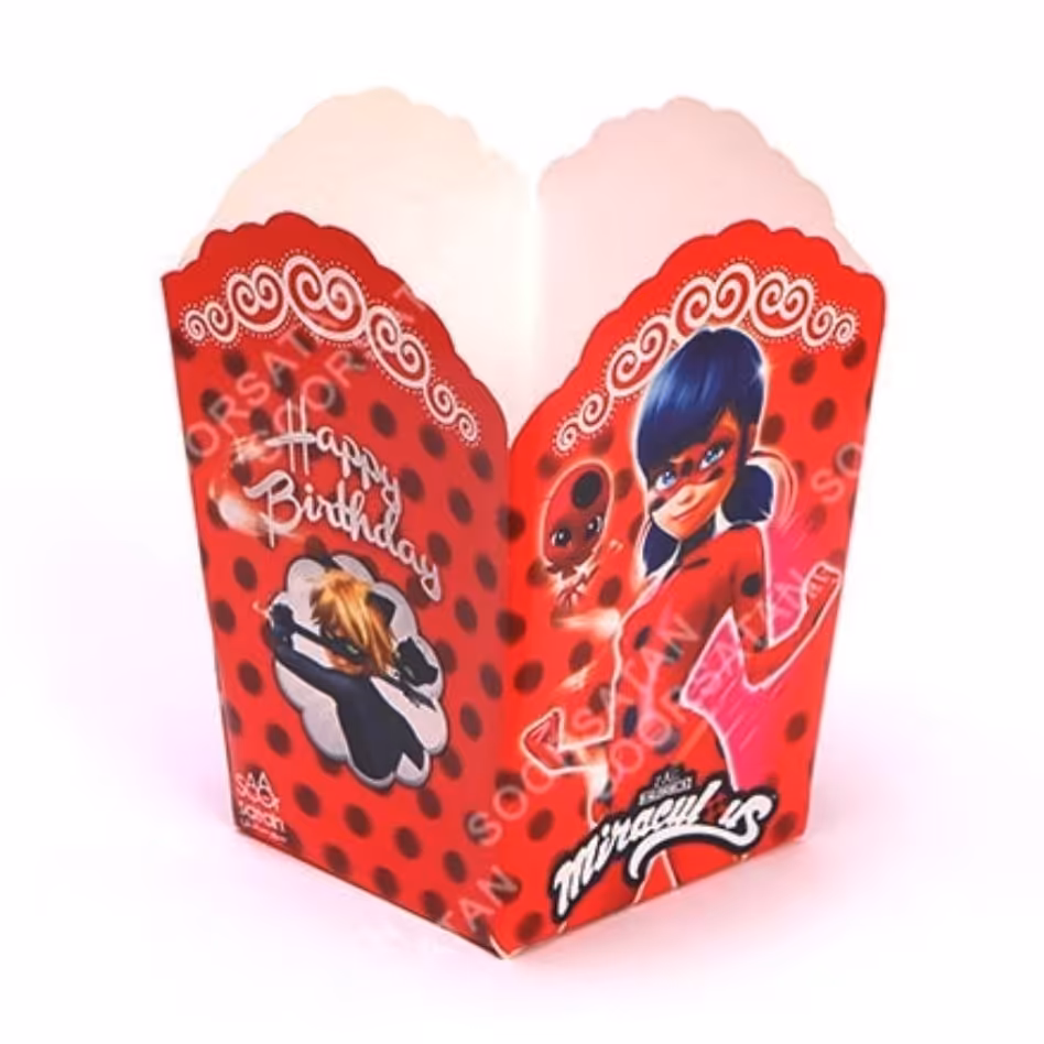 تم تولد ظرف پاپ کرن دختر کفش دوزکی (10عددی)