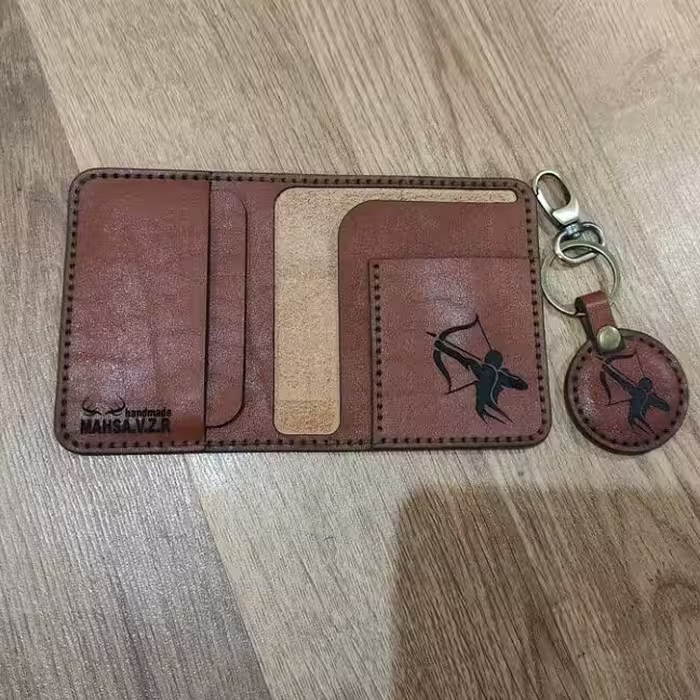 کیف پول جیبی کاملا دست دوز چرم طبیعی کد55