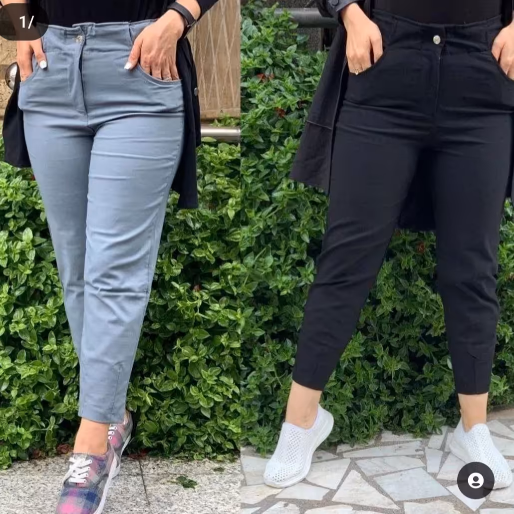 شلوار مام کمر ایتالیایی کتان کش 