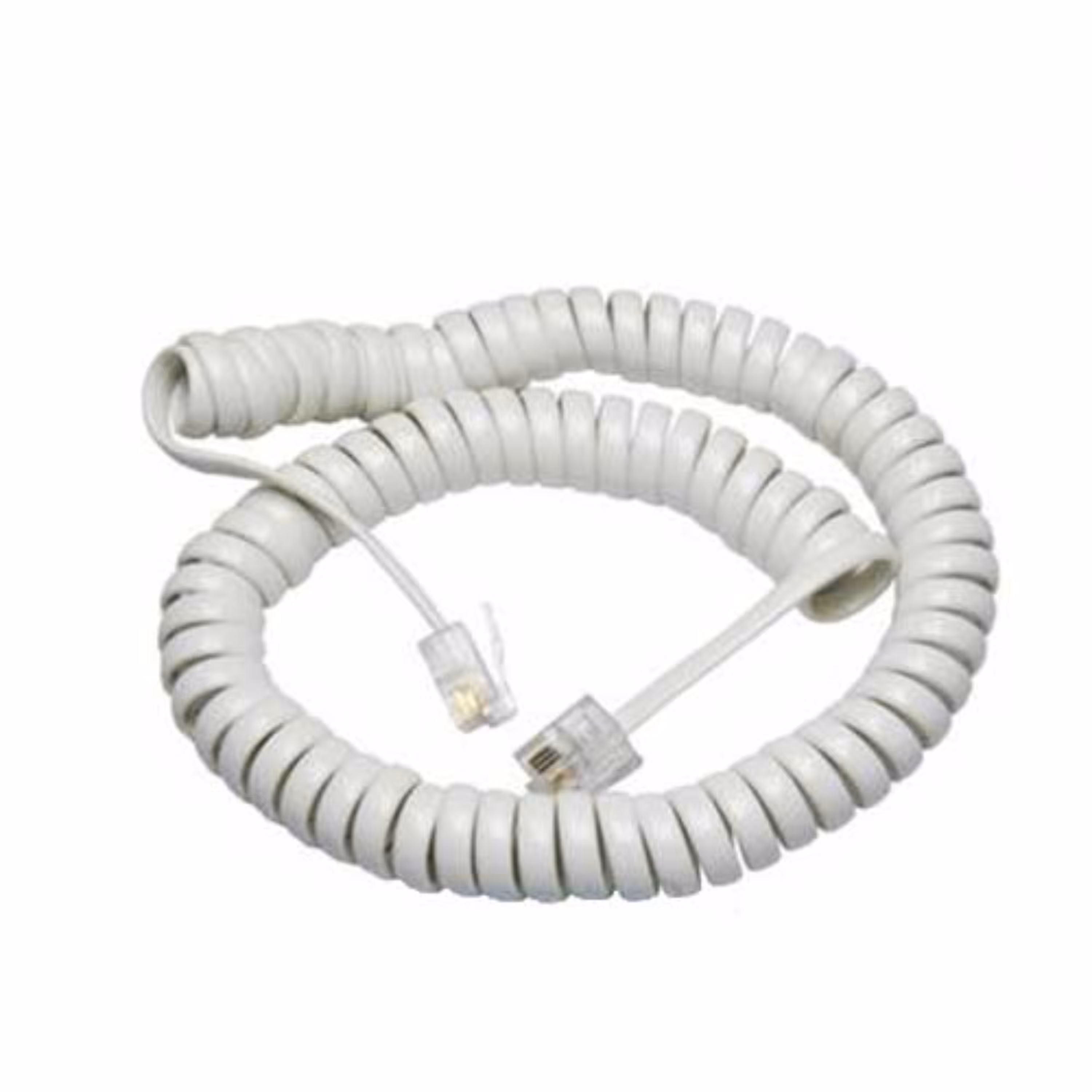 کابل تلفن فنری رنگ سفید 