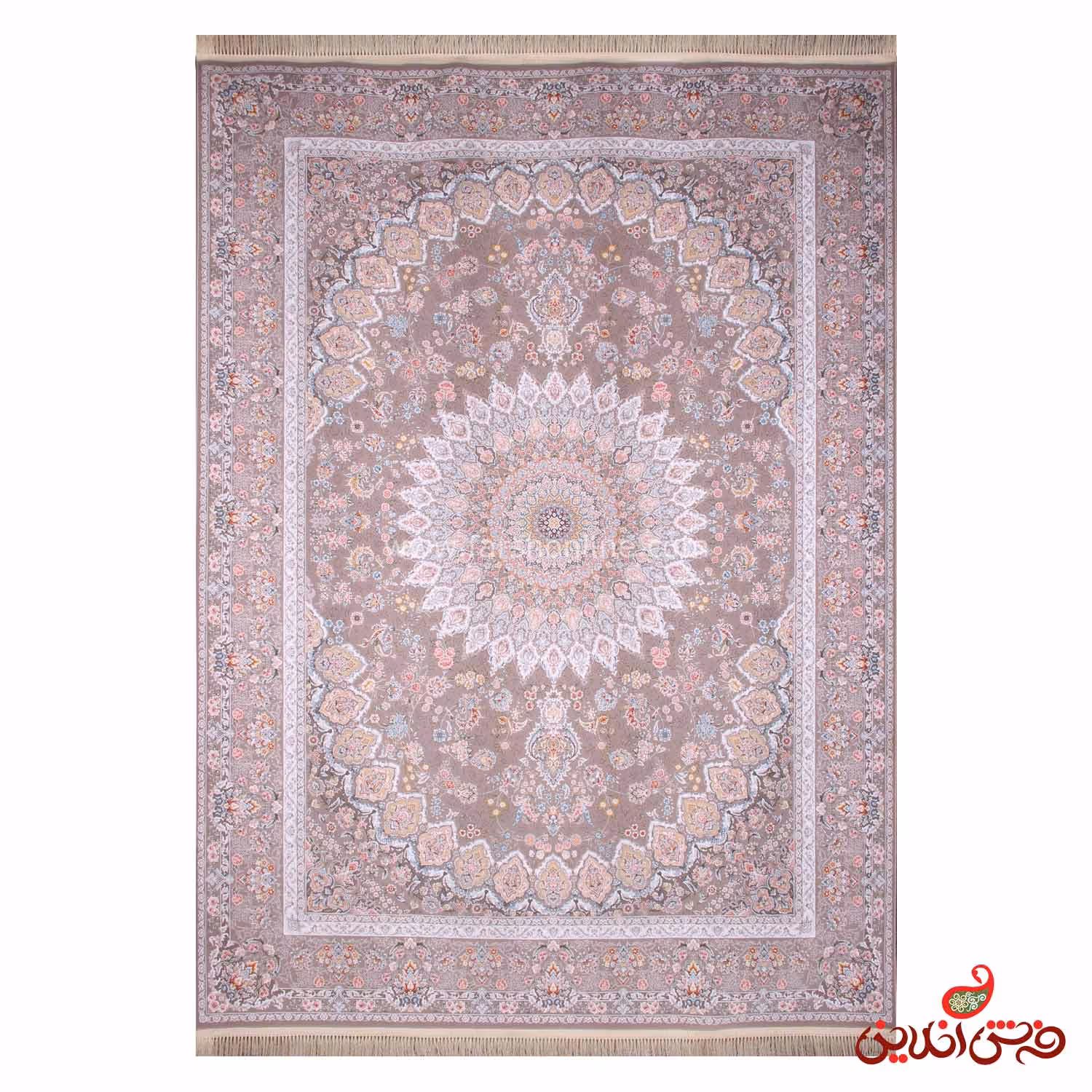 فرش ماشینی تهران طرح فاخر شمس نقره ای
