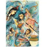 کد 27025 - نخ و نقشه کامپیوتری تابلو فرش عرشیان طرح مینیاتور
