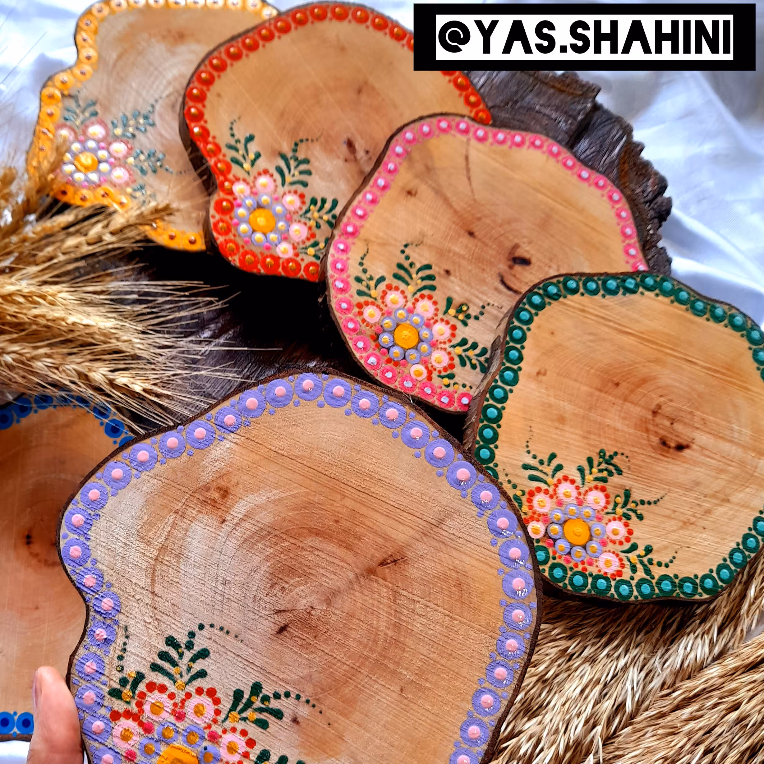 زیرلیوانی دکوری بزرگ 6 عددی