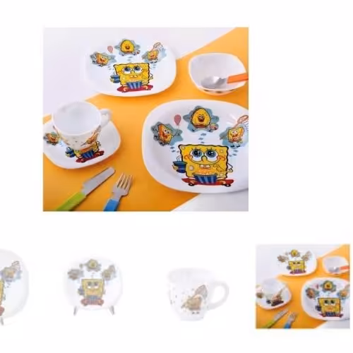 سرویس غذاخوری 5پارچه طرح باب اسفنجی