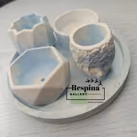 ست اکسسوری  سنگی   رنگ آبی سفید