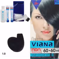 کیت رنگ موی بدون آمونیاک  مشکی شماره 1.0 ویاناVIANA