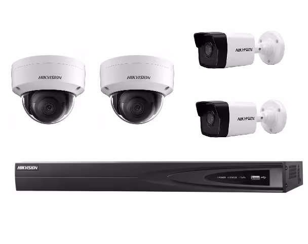 ضبط کننده ویدئویی هایک ویژن مدل DS-7604NI-Q1/4P همراه با 4 دوربین