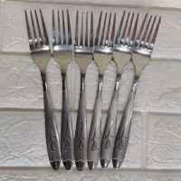 چنگال میوه خوری گل میخک 6 عددی ضخامت 2میل و ضد زنگ 