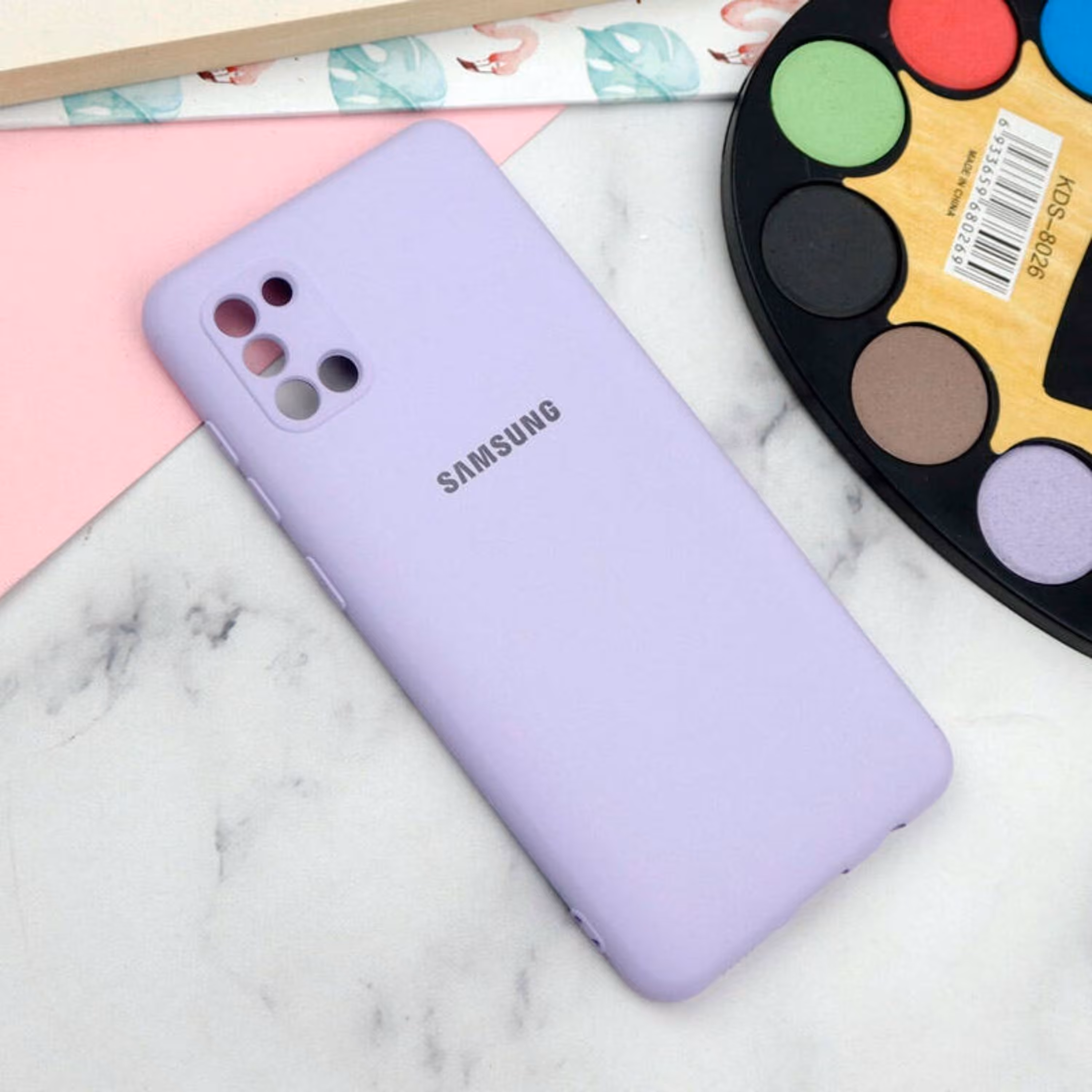 قاب محافظ لنزدار سیلیکونی Highcopy سامسونگ A31 رنگ یاسی