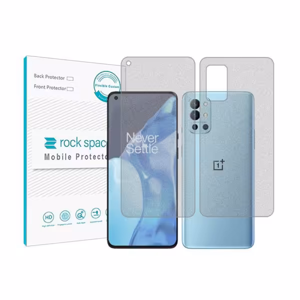 گلس صفحه نمایش و پشت گوشی وان پلاس 9R مدل نانو هیدروژل مات برند راک اسپیس کدss