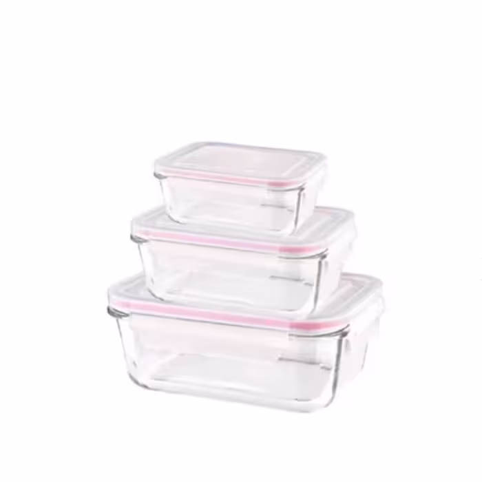 طرف نگهدارنده لیمون مدل مستطیل شیشه ای بسته 3 عددی