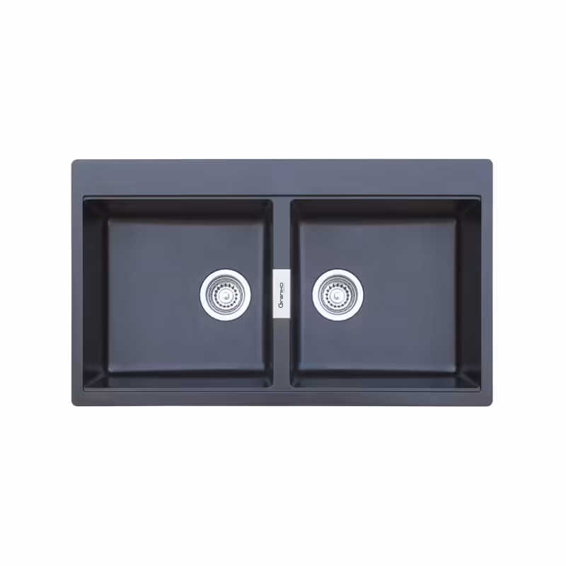 سینک گرانیتی مشکی دولگنه بدون سینی