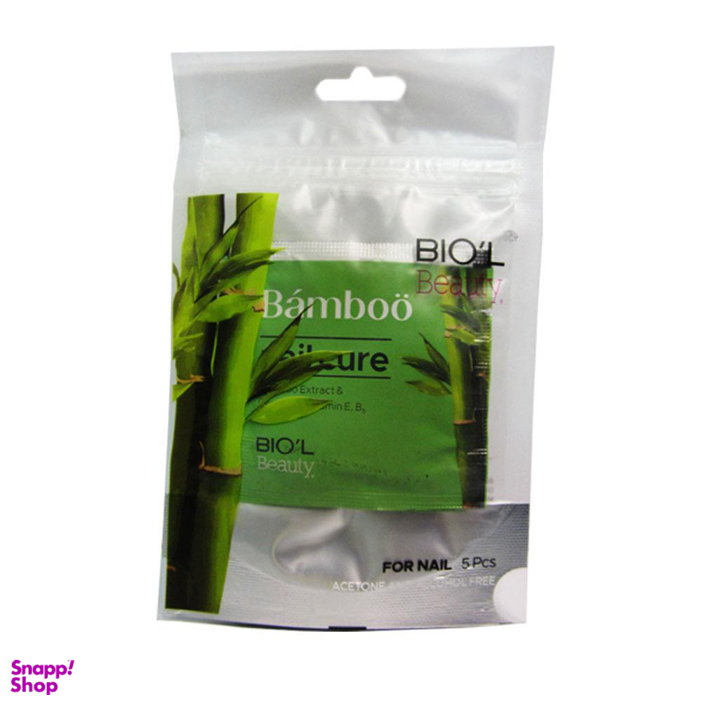 پد لاک پاک کن بیول (Biol) مدل Bamboo بسته 5 عددی