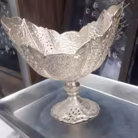 قلمزنی کاسه و جام و گز خوری و شکلات خوری طرح کشکول مناسب پذیرایی و جهیزیه قابل استفاده و قابل اضافه کردن دسته 