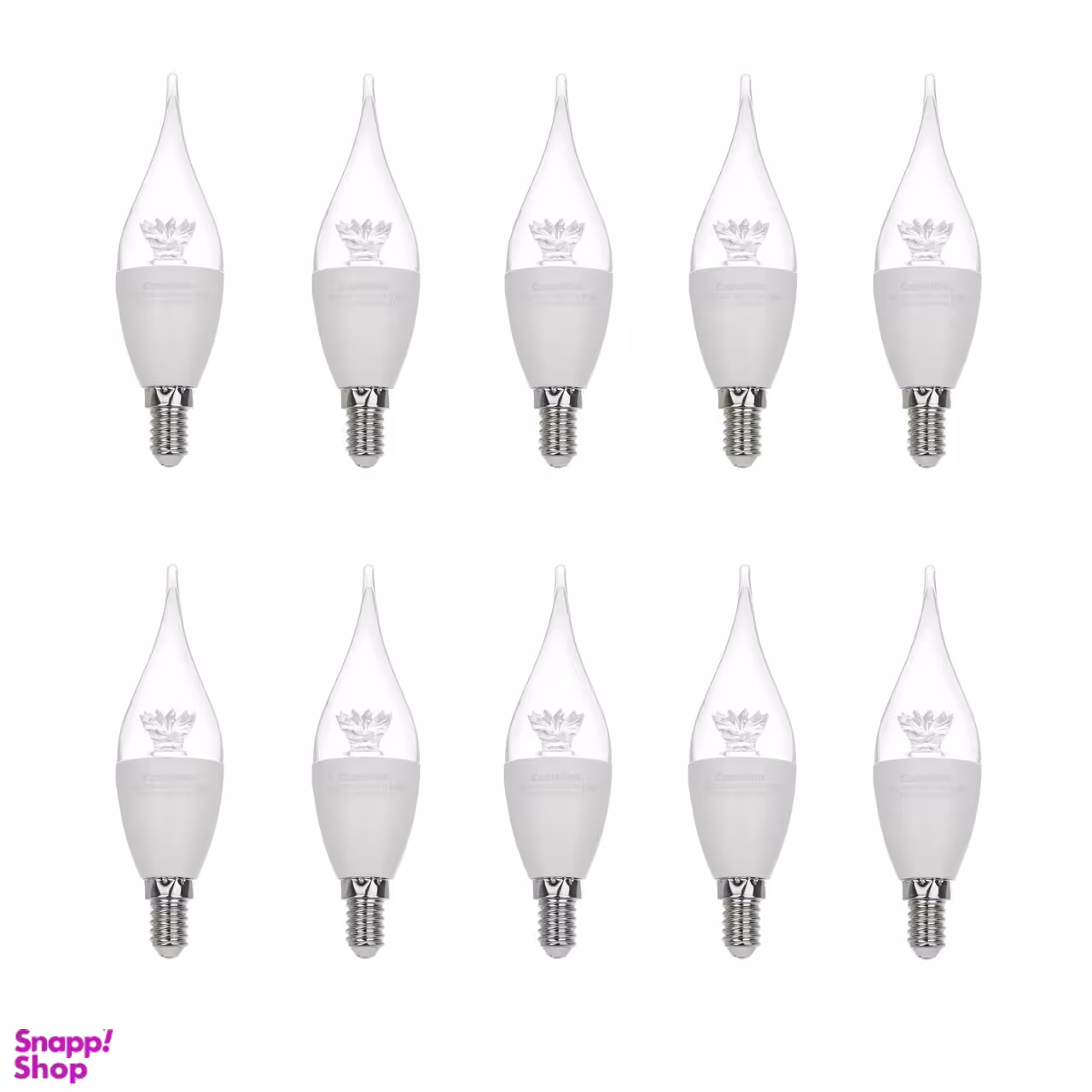 لامپ ال ای دی اشکی 7 وات کملیون طرح گل کریستالی پایه E14 بسته 10 عددی