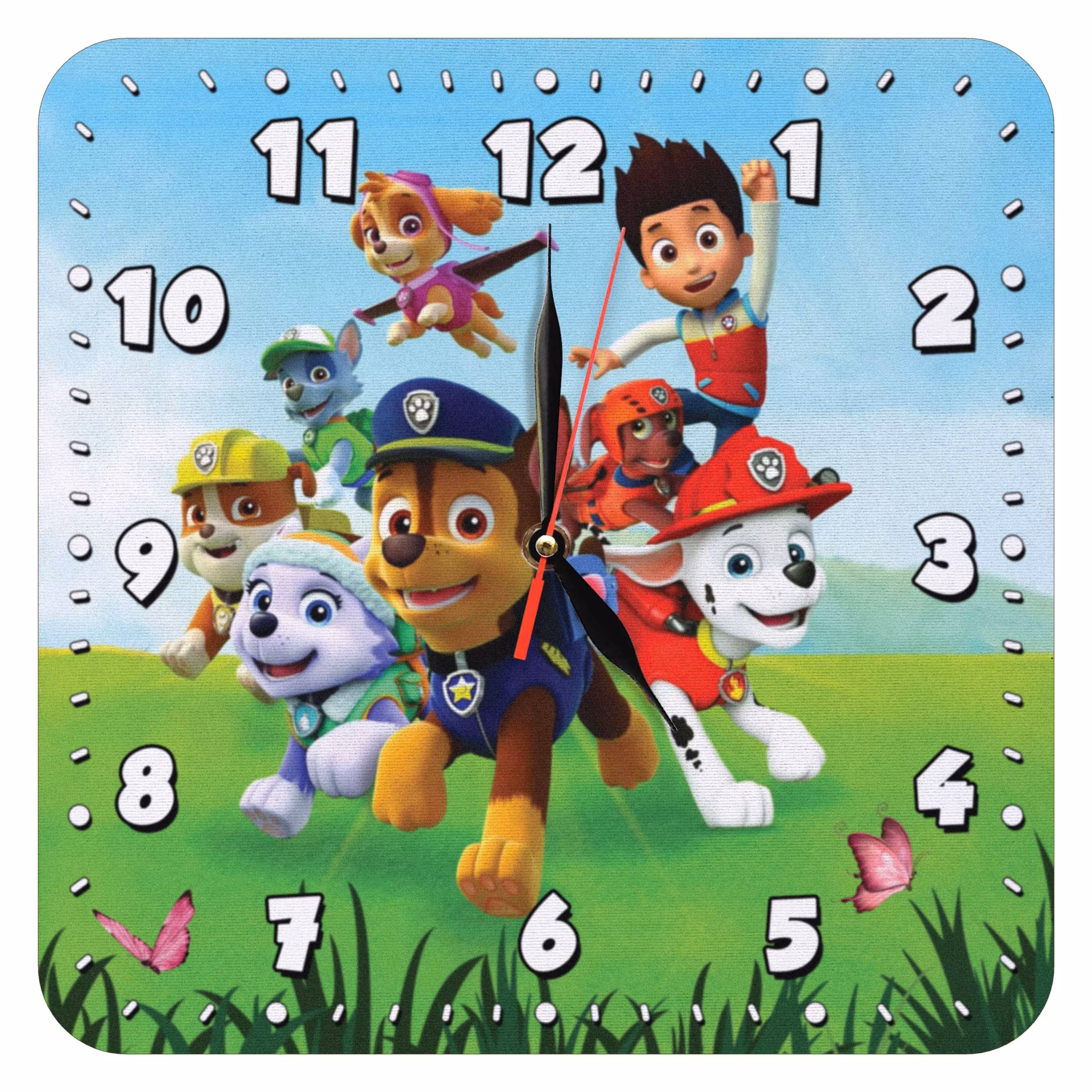 ساعت دیواری کودک طرح سگ های نگهبان مدل 1070
