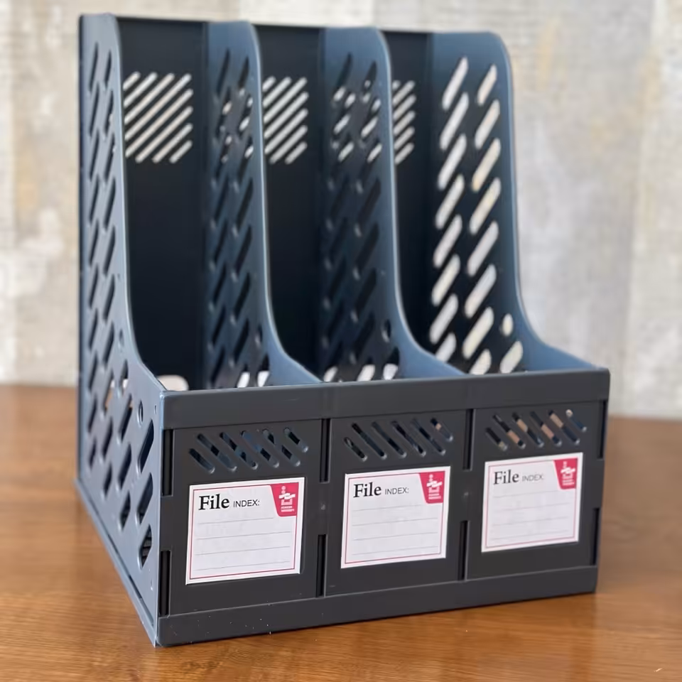 جاکتابی سه خانه رومیزی طوسی تیره خاکستری