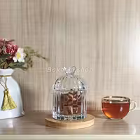 قندان شیشه ای طرح بلبل یک طبقه پاشاسازه