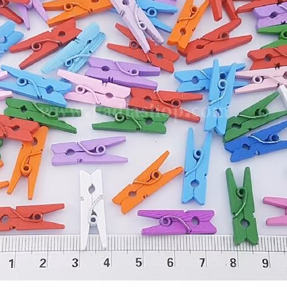 گیره چوبی رنگی بسته 100تایی مرغوب 