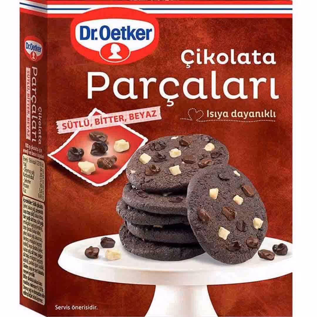 تکه های شکلات بیتر، شیری و سفید دکتر اوتکر 70 گرم DrOetker
