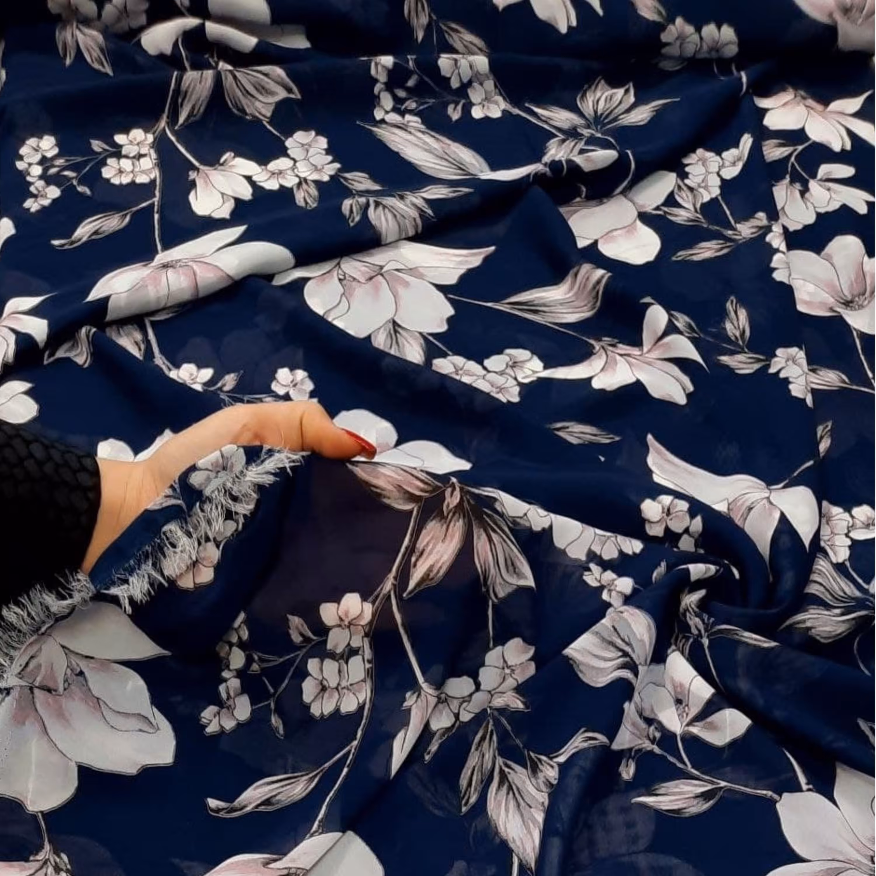 پارچه حریر ژرژت گرم بالا اصلی عرض 150 (مناسب شومیز پیراهن شال روسری و....) (17)