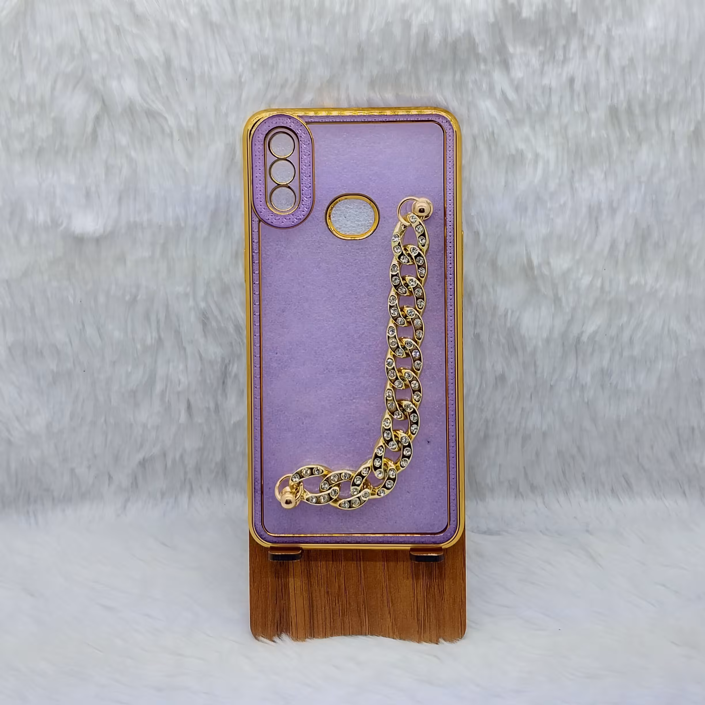 گارد (قاب) دخترانه گوشی A10sمدل دستبندی کارتیر رنگ بنفش مناسب گوشی Samsung A10s