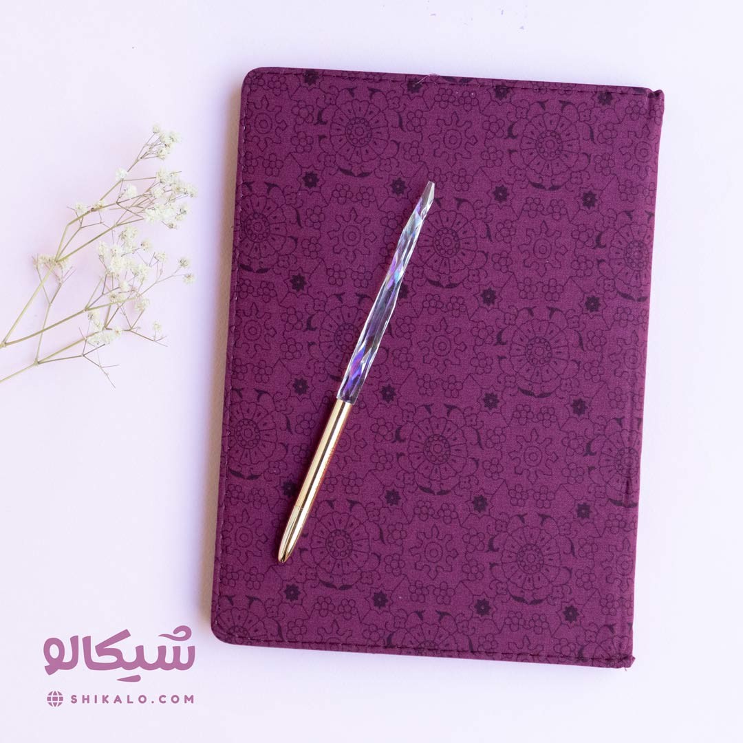 دفتر نقطه ای بنفش کش دار