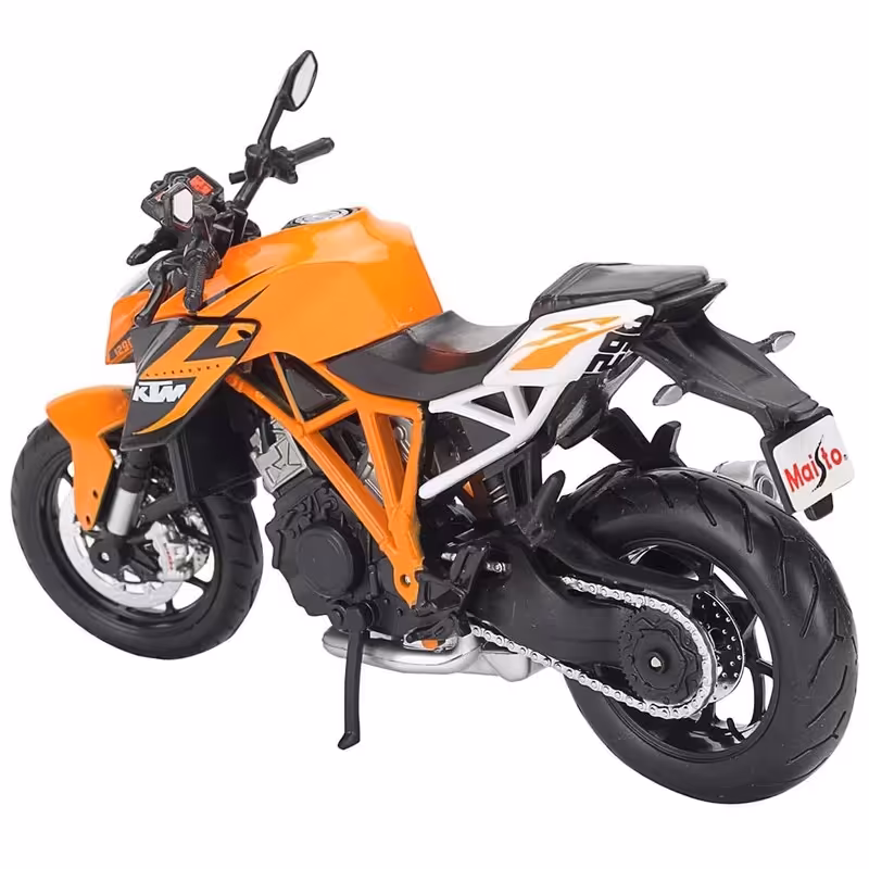 ماکت موتور سیکلت کی تی ام سوپر دوک 1290 (KTM SUPER DUCK 1290) موجود به رنگ مشکی نارنجی برند maisto 