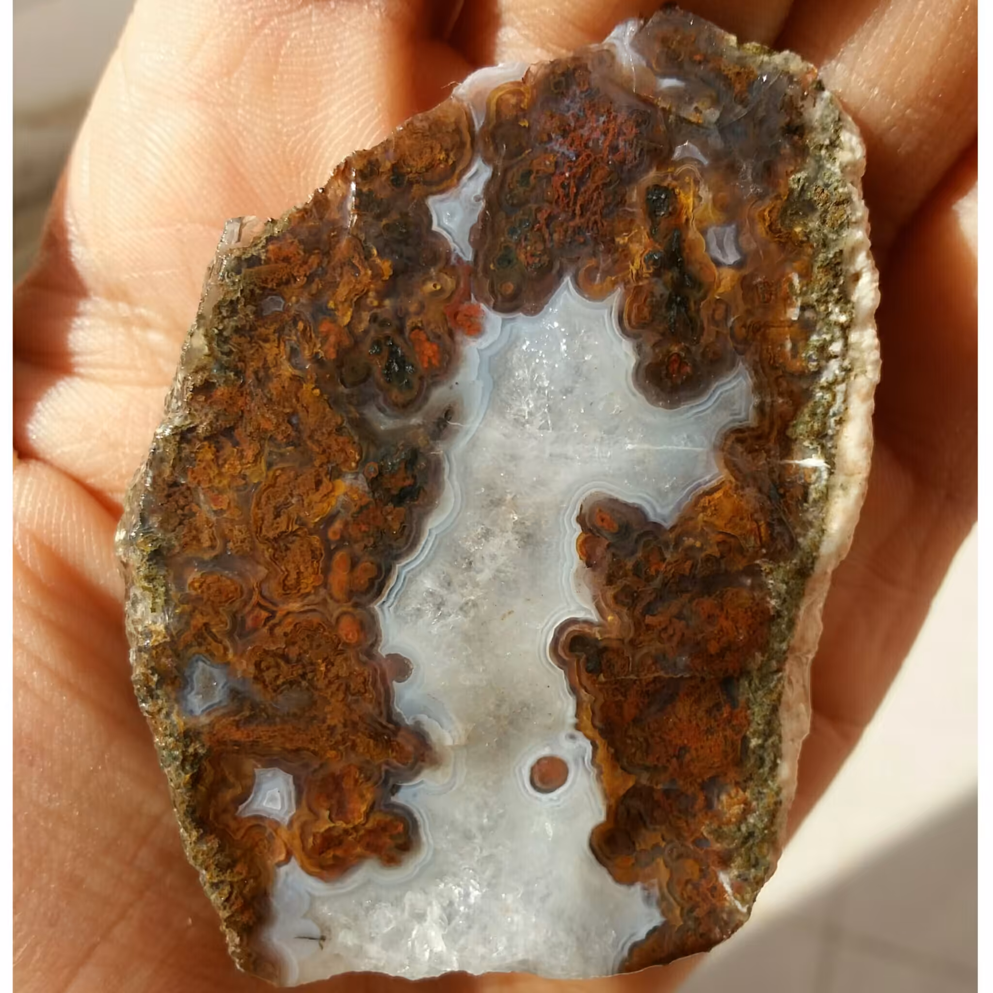 سنگ راف عقیق سلیمانی منظره 7رنگ محشر شاهکار خلقت دیدنییی کاملا طبیعی خاص