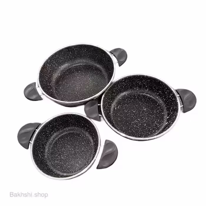 تابه سه عددی دو دسته خط دار طرح چدن اوج