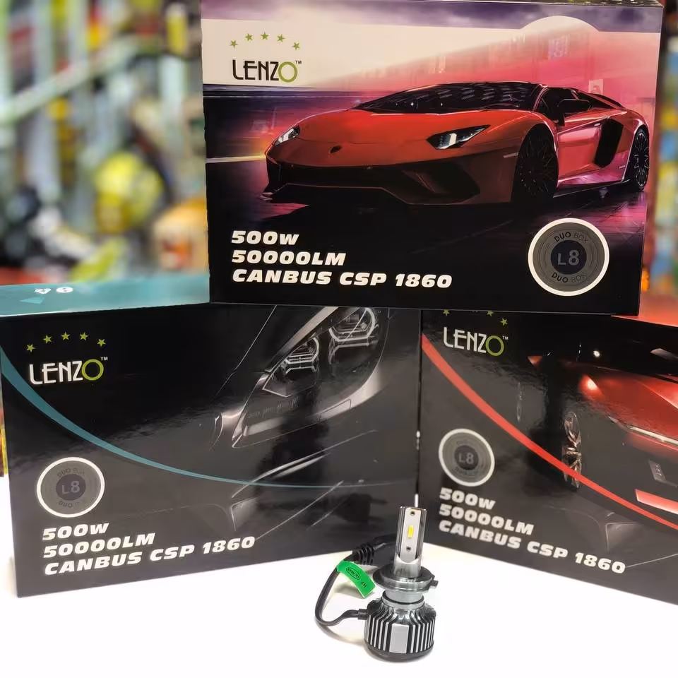 هدلایت ال هشت دو طرفه csp سی اس پی لنزو L8 500 وات کنباس دار تک رنگ در همه پایه ها موجود با سه ماه گارانتی