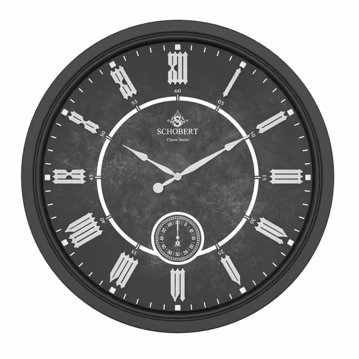 ساعت دیواری چوبی شوبرت مدل 6450 مشکی سایز 60