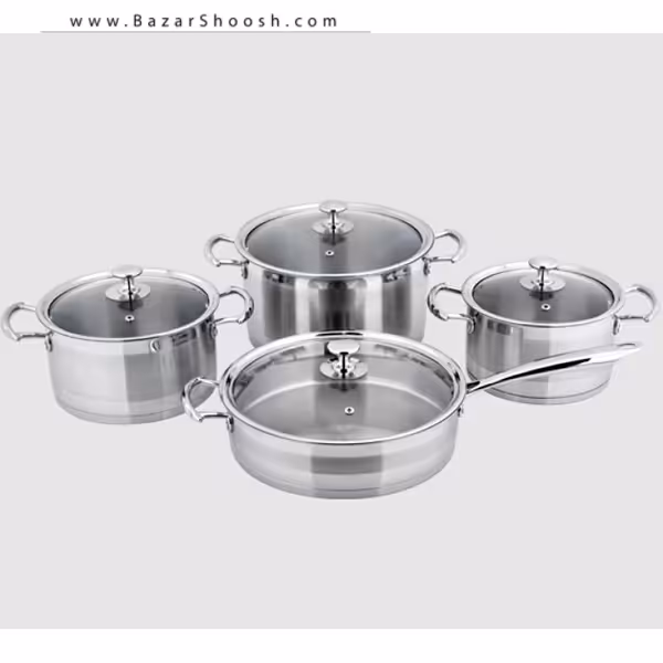 سرویس 8 پارچه تابه و قابلمه استیل یونیک مدل UN-8775