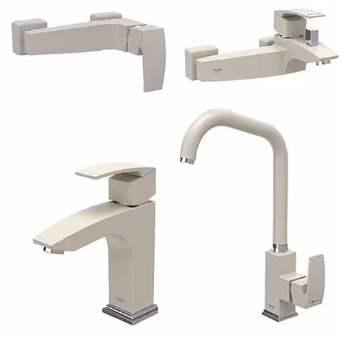 ست شیرآلات شودر مدل باواریا ( شیری کروم )