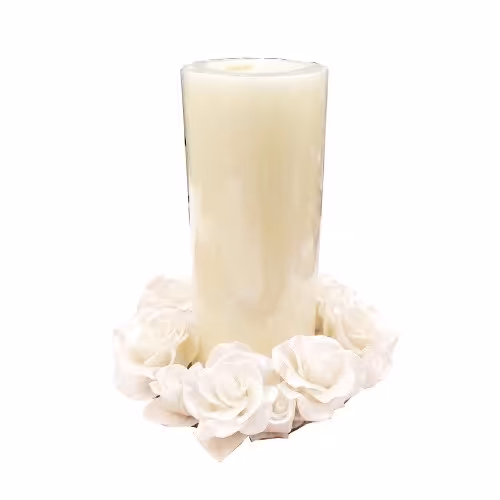 شمع استوانه با پایه گل