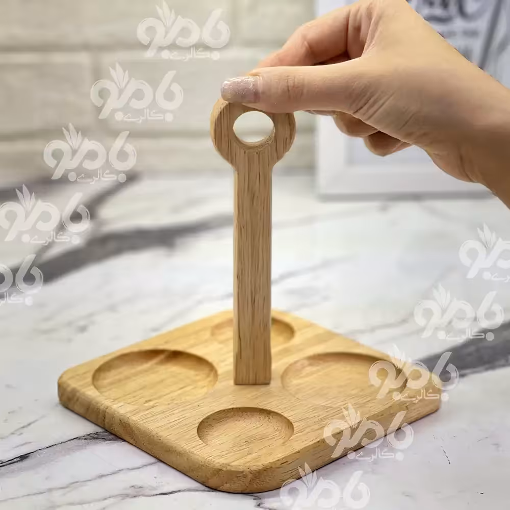 استند جا آبلیمو نمک پاش دسته دار 4خانه رابروود R137