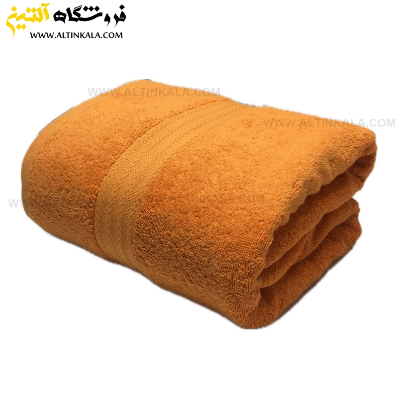 حوله حمامی برق لامع طرح دیور 100×165 نارنجی