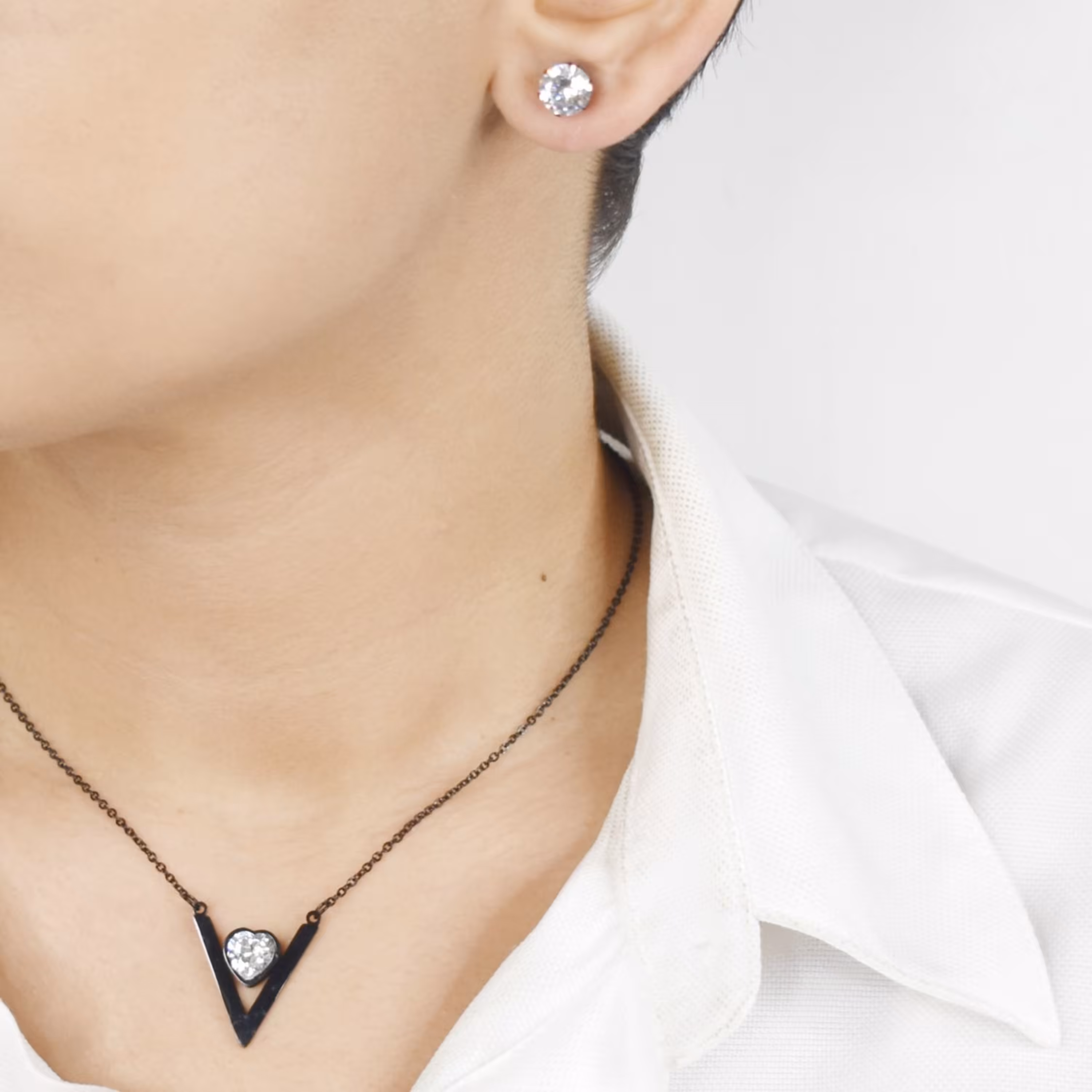 نیمست استیل رنگ ثابت نگین دار کد 2659