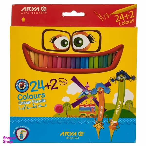 مداد رنگی 24 رنگ آریا (Arya) فلزی