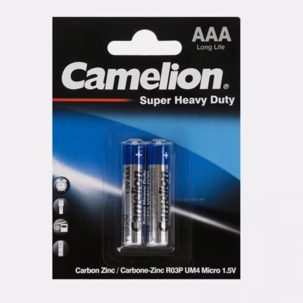 باتری نیم قلمی camelion مدل SUPER HEAVY DUTY بسته 2 عددی

