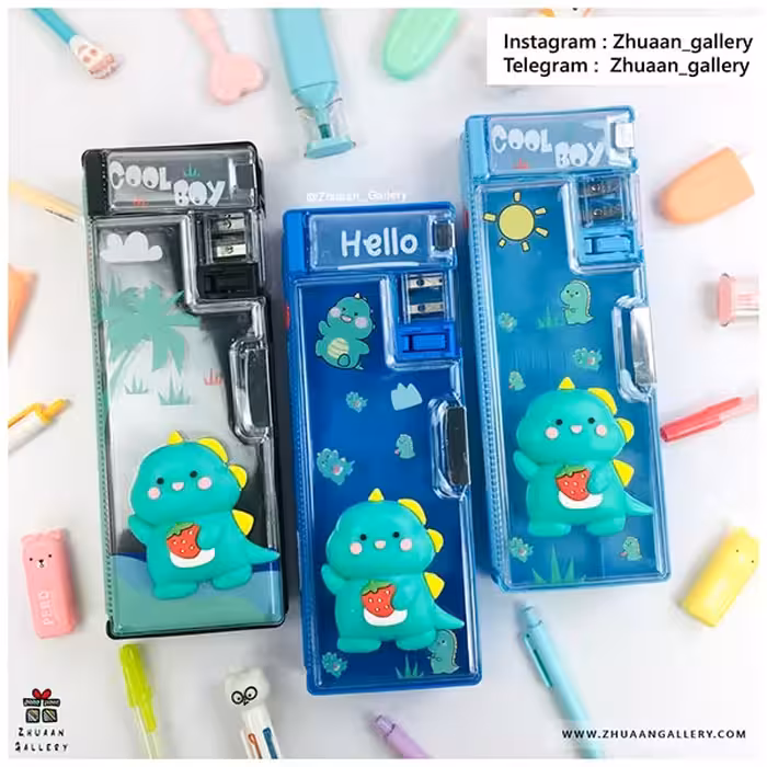 جامدادی مگنتی Cool Dino شفاف دایناسور