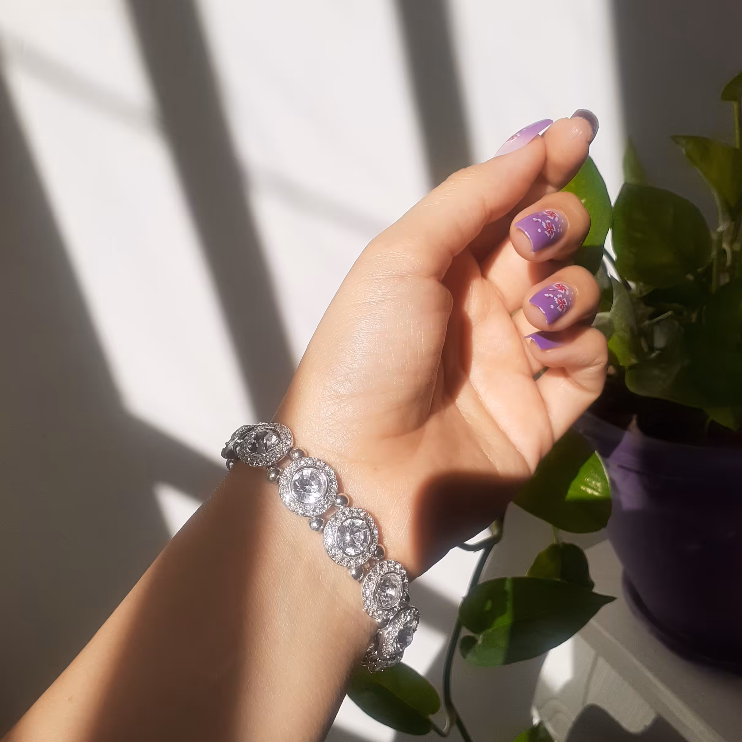 دستبند استیل نگین دار  ضد حساسیت برند آی ام