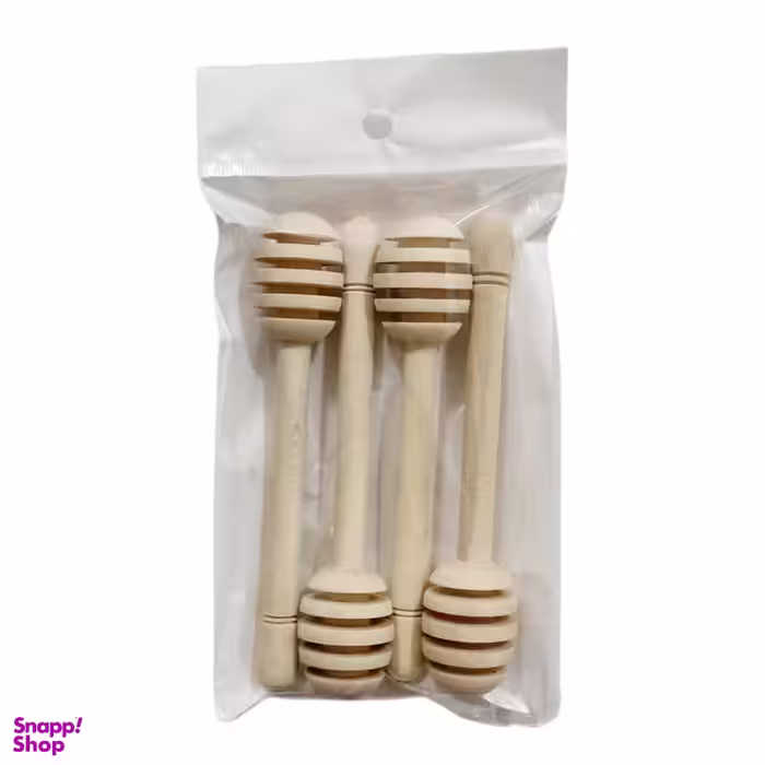 قاشق عسل چوبی مدل چنار کد a 131 مجموعه 4 عددی