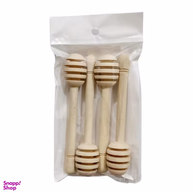 قاشق عسل چوبی مدل چنار کد a 131 مجموعه 4 عددی